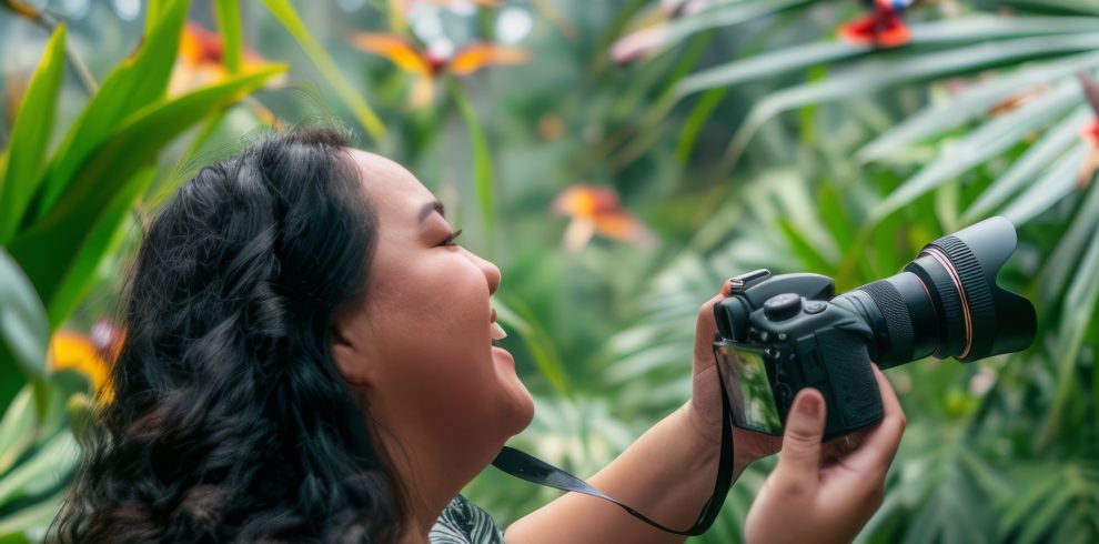 woman influencer birdwatching safaris